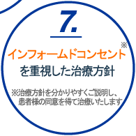 7.インフォームドコンセントを重視した治療方針